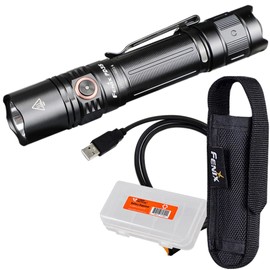 Fenix PD35 v3.0 Rechargeable Tactical Flashlight, 1700 Lumens EDC with Battery and Organizer (Black)