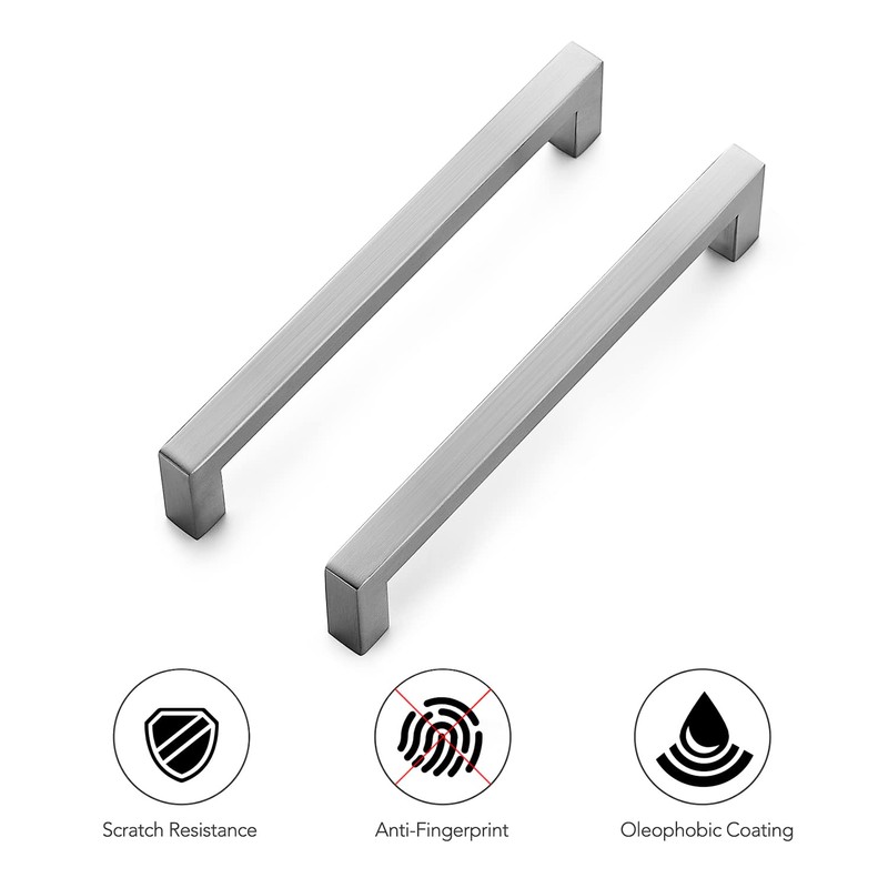 Ravinte 10 Pack Square Bar Kitchen Cabinet Handles Brushed Nickel