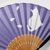 Fashionable kimono Iroha Cat Silhouette Fan, Women's Washi Fan, Cherry
