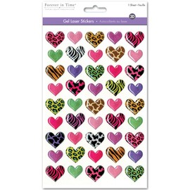 SS057C 3D GEL FOIL STICKER-HEARTS