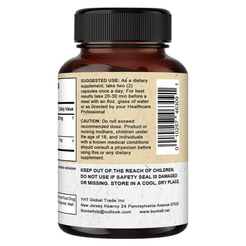 Bunkell Ashwagandha Capsules with BioPerine for Absorption Stress and Mood