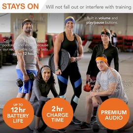 RunPhones New AcousticSheep Wireless | Bluetooth Headphones for Running, Exercise & More | Flat Speakers | Rechargeable Battery Lasts Up to 12 Hours (Large, Wild Orchid)