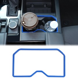 Aunginsy Front Seat Central Armrest Cup Holder Panel Frame Trim Compatible with Toyota Tundra/Sequoia 2022-2025 Car Center Console Cupholder Decorative Cover Protector Sticker ABS Interior Accessories