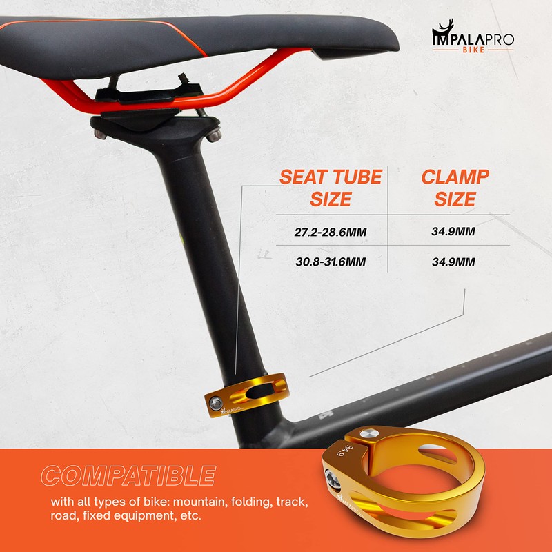 IMPALAPRO Bicycle Seat Clamp - Seat Clamp 34.9/31.8 - Aluminium