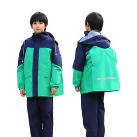 HarnyLoom Raincoat, Top and Bottom Set, For School Bags, Compatible with School Bags, Kids Rain Pants, Rainwear, Rain Suit, For Kids, Boys, Girls, Reflective Tape, Storage Pouch, Rain Gear, Rain Gear,