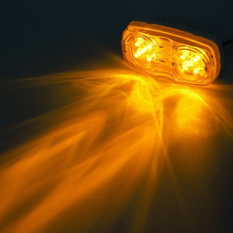 Partsam Five Trailer Marker LED Light Double Bullseye Amber 10