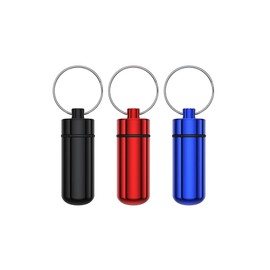 Waterproof Aluminum Pill Box - 3pcs Pocket Pill Case - Small Pill Boxes Organiser - Portable Container Keychain Pill Holder - Portable Mini Pill Boxes - Portable Pill Container for Outdoor Travel