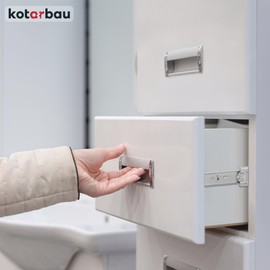 Kotarbau®® 1 pair (2 pieces) telescopic runners ball bearing mounted (x mm) full extension drawer runners with soft-closing, self-closing for drawers