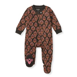 Burt's Bees Baby Girls' Organic Cotton Sleep and Play Footed Pajamas, One-piece Zip Front Romper, Baby Essentials