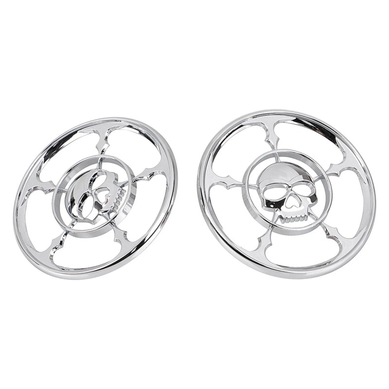 Unbranded Chrome 4-1/2" Speaker Trim Grill Cover For Harley Electra
