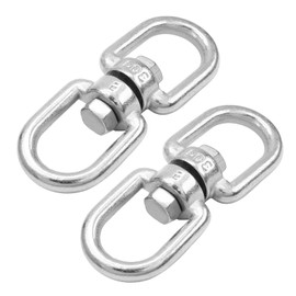 Bonsicoky M5 Double Ended Swivel Eye Hook, 304 Stainless Steel Eye to Eye Swivel Shackle Ring Connector, 2 Pcs