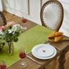 Green Table Runner in Country House Style, Rustic Linen Coffee