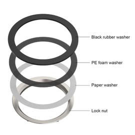 Kone Sink Strainer Gasket Seal Rings, 4 Pack Washers & Lock Nut Fit 3-1/2 Inch Kitchen Sink Drains, No Plumber's Putty Required