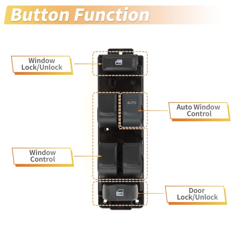 X AUTOHAUX Front Right Driver Side Power Window Switch Window