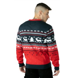 NOROZE Mens Xmas Jumpers Fairisle Christmas Tree Reindeer Snowflakes Hoho Novelty Pullover Sweater UK Sizes S-3XL