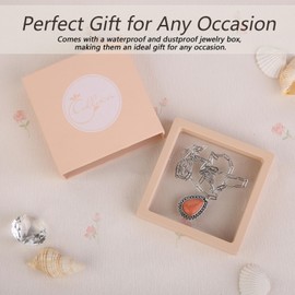 Colloca Orange Spiny Oyster Pendant Necklace for Women, Turquoise Orange Necklace, Jewelry Gift box Included