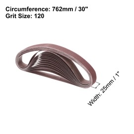 HARFINGTON 12pcs 120 Grits Aluminum Oxide Sanding Belts 1" x 30" Ring Abrasive Belts Metal Polished Sandpaper for Belt and Disc Sander