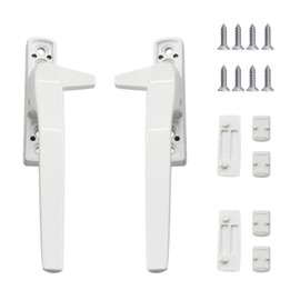 Yuiturt 2 Pcs Window Handle, Double Glazing UPVC Window Handles, Window Handle Replacement Kit, Left and Right Hand, Handle Lever for Windows and Sliding Doors