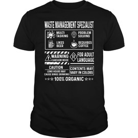 Generic Waste Management Specialist Multitasking Problem Solving Job Title - Unisex Tee Black
