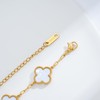 ECNOTX Lucky Bracelets for Women，Luxury 18K Gold Plated Clover Bracelet