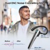 Bluetooth Headset V5.3, Handsfree Bluetooth Earpiece with Dual ENC Mic,Single