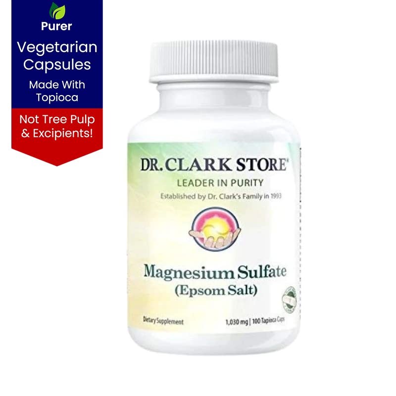 Magnesium SULFATE (Epsom Salt); Vegetarian, 1030 MG 100 Tapioca CAPS