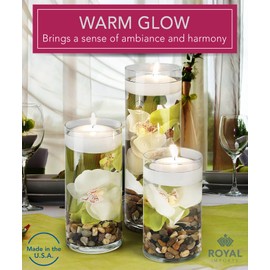 Royal Imports White Floating Candles 3" - Made in USA Pack of 24 Unscented Dripless Wax Discs - 10 Hour Burn Time - Centerpieces, Weddings, Events, Home Décor