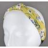 Yellow flower headband Turban Knot knotted floral fabric covered grip