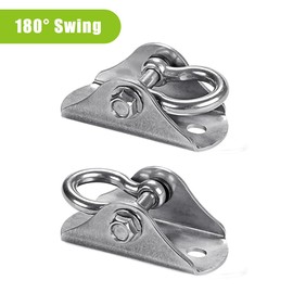 BeneLabel Heavy Duty Swing Hangers, Stainless Steel Swing Hooks for Wooden and Concrete Ceiling, 1000 LB Capacity, 180° Swing, Ideal for Hammock, Swing Chair, Yoga, Sandbag, and More, 4 Pack