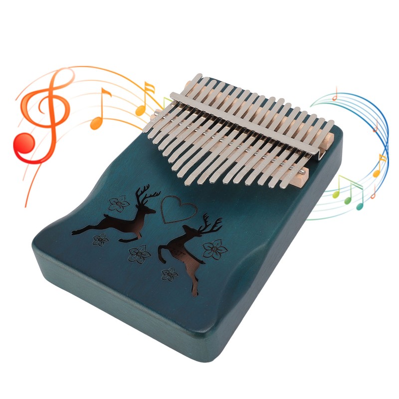 Finger Thumb Piano 17 Keys Exquisite Engraved Pattern Wood Kalimba