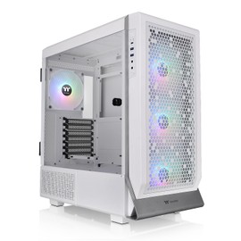Thermaltake Ceres 500 Snow Edition Mid Tower E-ATX Computer Case with Tempered Glass Side Panel; 4 Preinstalled PWM ARGB Fans; Rotational PCIe Slots & GPU Holder; CA-1X5-00M6WN-00; 3 Years Warranty