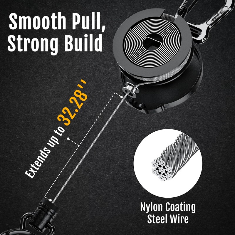 MNGARISTA Retractable Badge Holder, Carbon Fiber ID Badge Reel Strong,Retractable