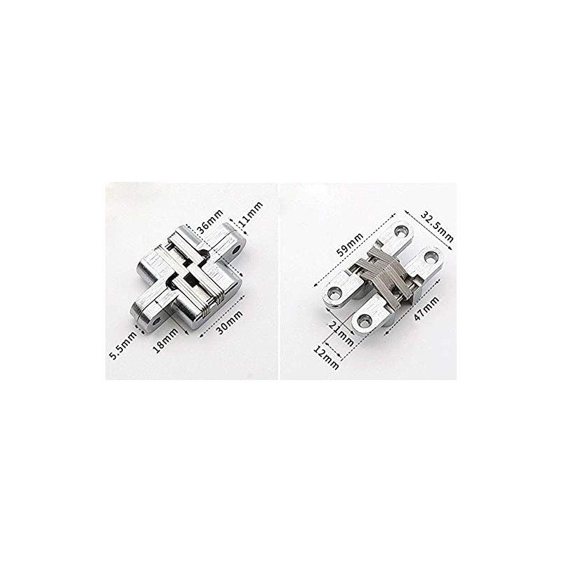 (1 Pair) Hidden Door Hinge, Stainless Steel, Hidden Barrel Wooden