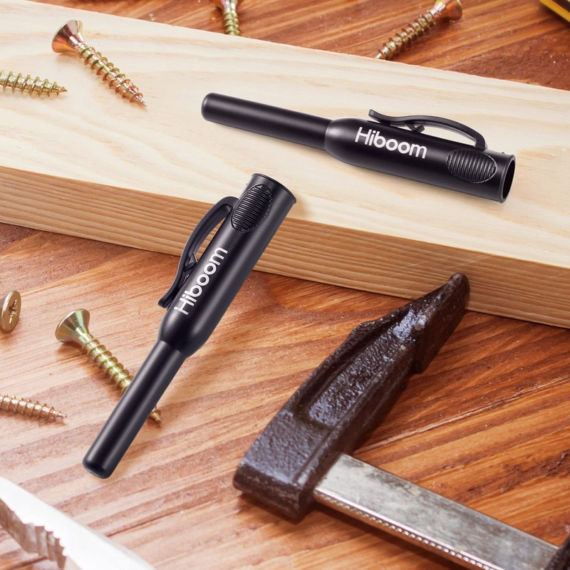 Hiboom 2 Pcs Solid Carpenter Pencil, Long Nose Deep Hole