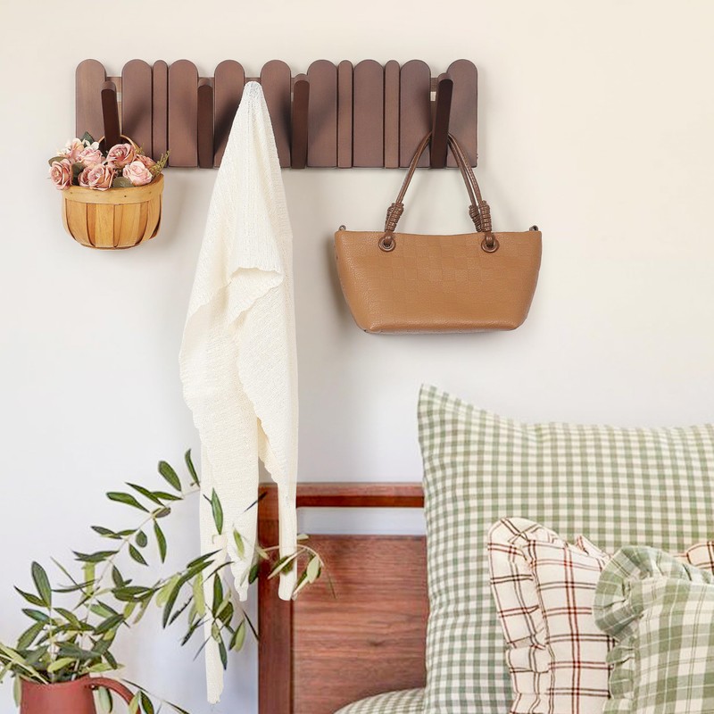 KYIAANY Wall Coat Rack for Entryway: Wooden Modern Heavy Duty