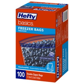 Hefty Basics Freezer Bags/Food Bags Medium 100-count