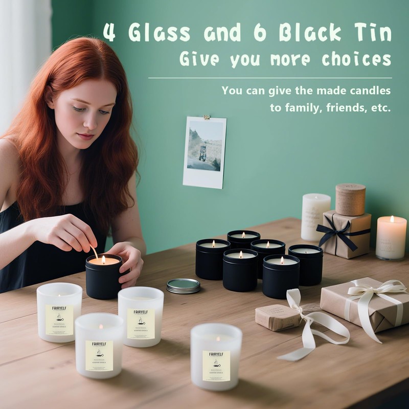FAIRYELF Premium Candle Making Kit with Wax Melter, DIY Starter