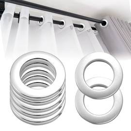 Pack of 20 Eyelets for Curtains Diameter 33 mm Curtain Eyelet Rings Plastic Eyelets for Curtains Rings for Rod for Window Curtain, Shower Curtain, Home Accessories Decoration (Silver)