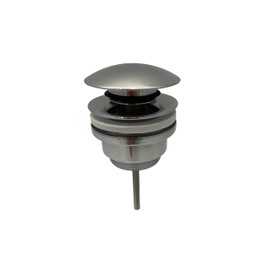 Universal Click Clack Basin Waste, Fits Sinks with or Without Overflow, Push Button Pop-Up Drain, 1.1/4" Standard Connection - With Freeflow Adaptor (Chrome)