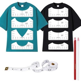 Reglas De Corte Y Confección, 11 Piezas Kit De Reglas Para Alineación De Vinilo Y Sublimación, Medición Delantera Y Trasera, Incluye Cinta Métrica Y M