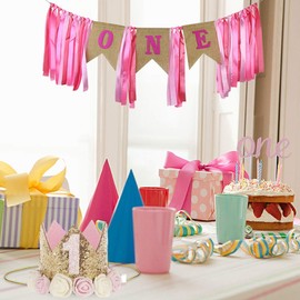 VOARGE 1 Year Birthday Baby Crown Hair Jewellery Princess Accessories Headband Hairband Babies, Pink, M