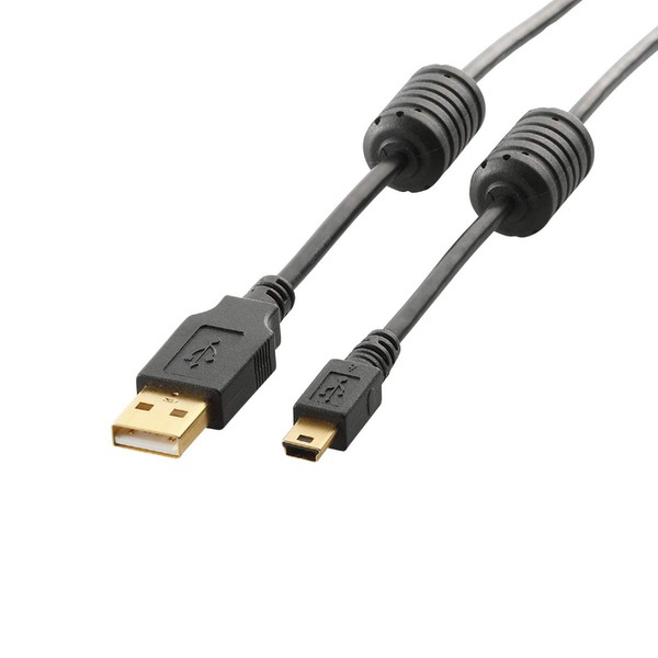 エレコム USBケーブル 【miniB】 USB2.0 (USB A オス to miniB オス)