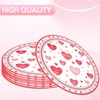 Valentine's Day Small Dessert Plates, Red Heart, 7 Inch, 40Pcs