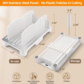 HAYAWEY Bread Slicer for Homemade Bread; Sourdough Slicing Guide with Stainless Steel Base.Foldable&No Plastic Remain&Easy Cleaning; Adjustable Loaf&Bagel Cutter Guide for Even 0.4'-1.2' Slices