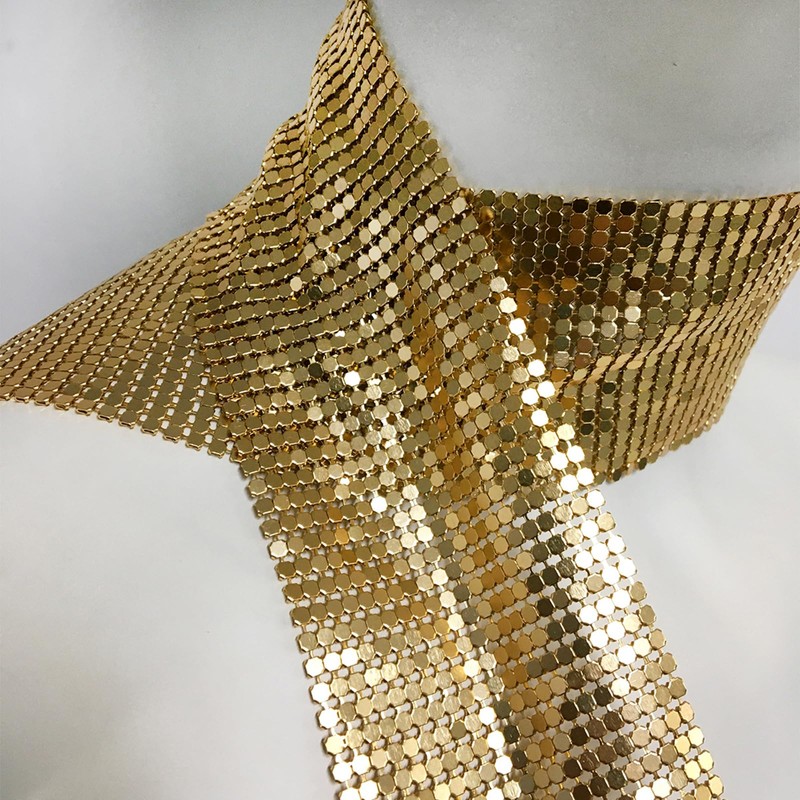 OhMill Glitter Scarf Metal Sequin Scarf Necklaces for Women Sequins