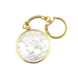 1922 PEACE SILVER DOLLAR KEYCHAIN OLD NEW STOCK STORED FOR DECADES EBS8413/41323