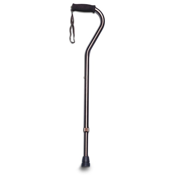 Hugo Mobility Aid Adjustable Walking Cane with Offset Handle and Foam Grip, Bronze