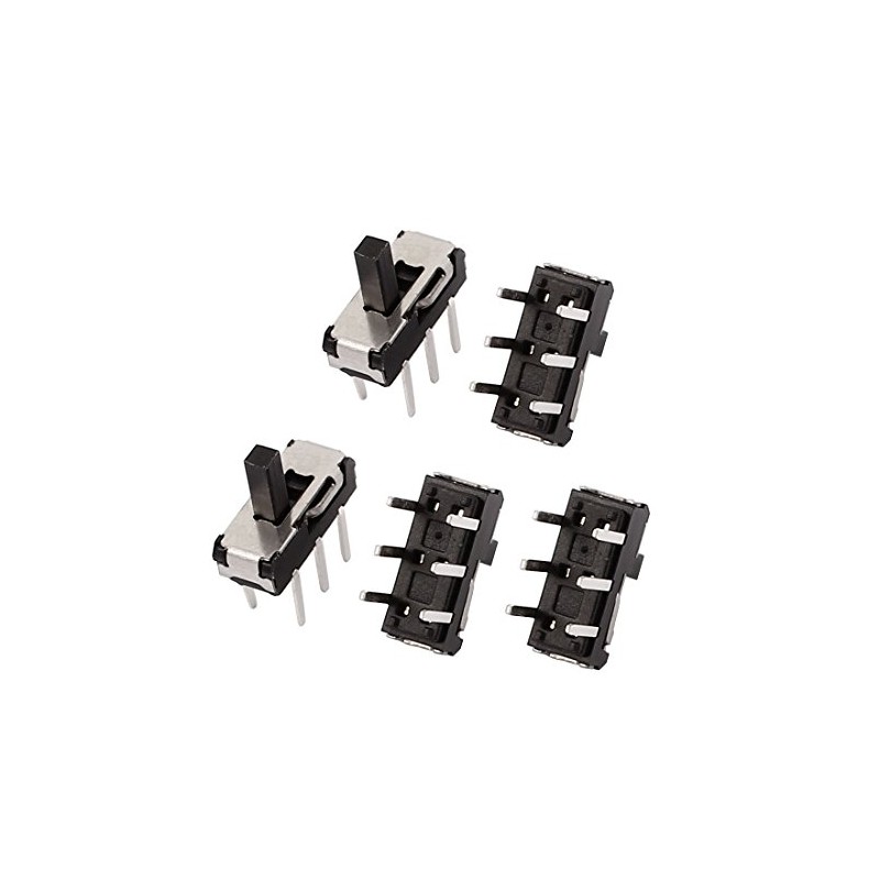 sourcingmap 5 Pcs 2 Position Straight 6P DPDT Mini Slide