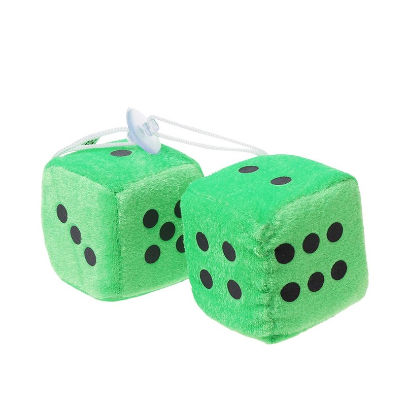 A FEI 1 Pair Fuzzy Dice Dots Rear View Mirror