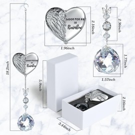 LSPDIU Sympathy Gift,Condolence Gifts for Loss of Loved One - 40mm Crystal Suncatcher and Heart,Unique Ornament Memorial Gifts for Bereavement,Funeral Favors,Daily Remembrance